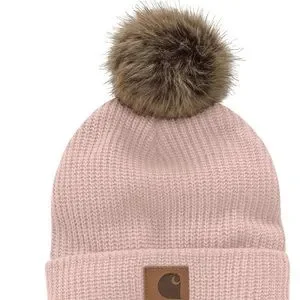 Carhartt Unisex Knit Fleece Lined Pom Hat One Size Purplish Pink Carhartt Women main image 2